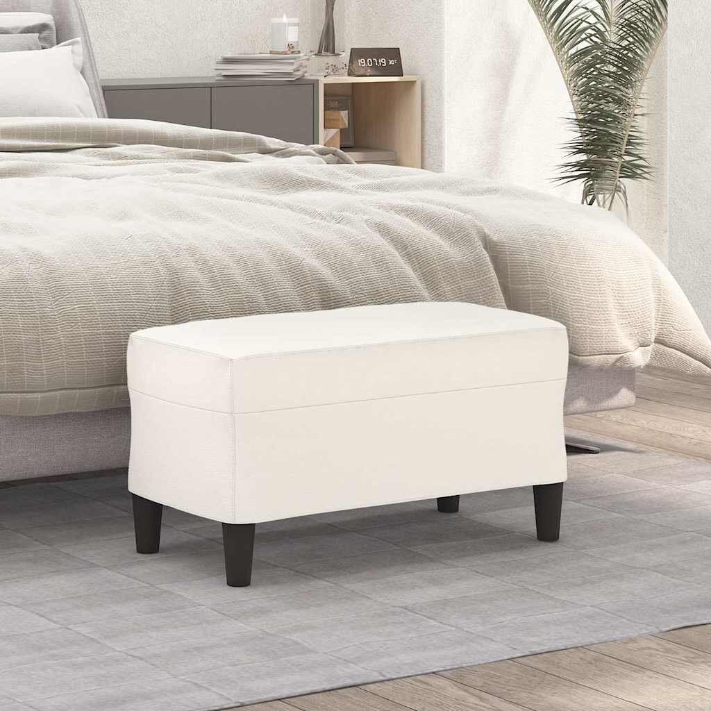 vidaXL Пейка кремава 70x35x41 см изкуствена кожа