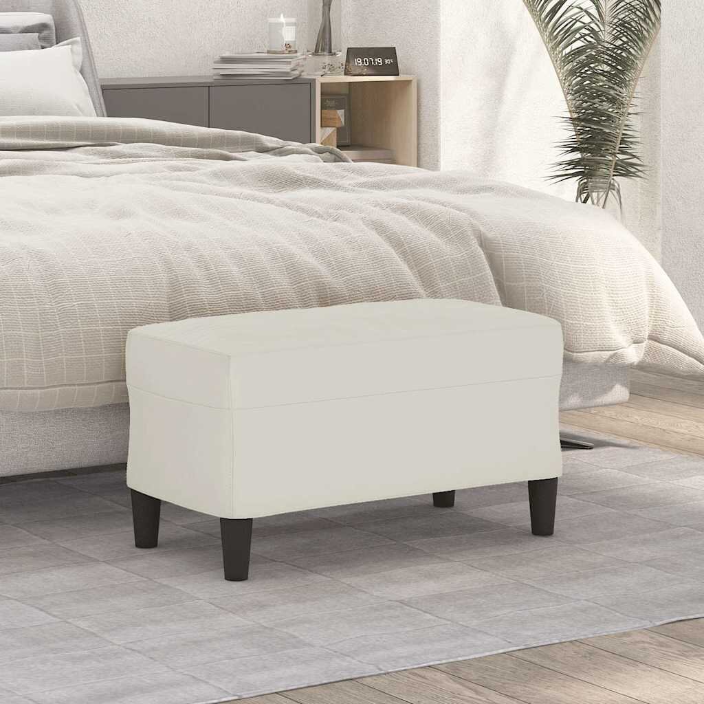 vidaXL Пейка кремава 70x35x41 см кадифе