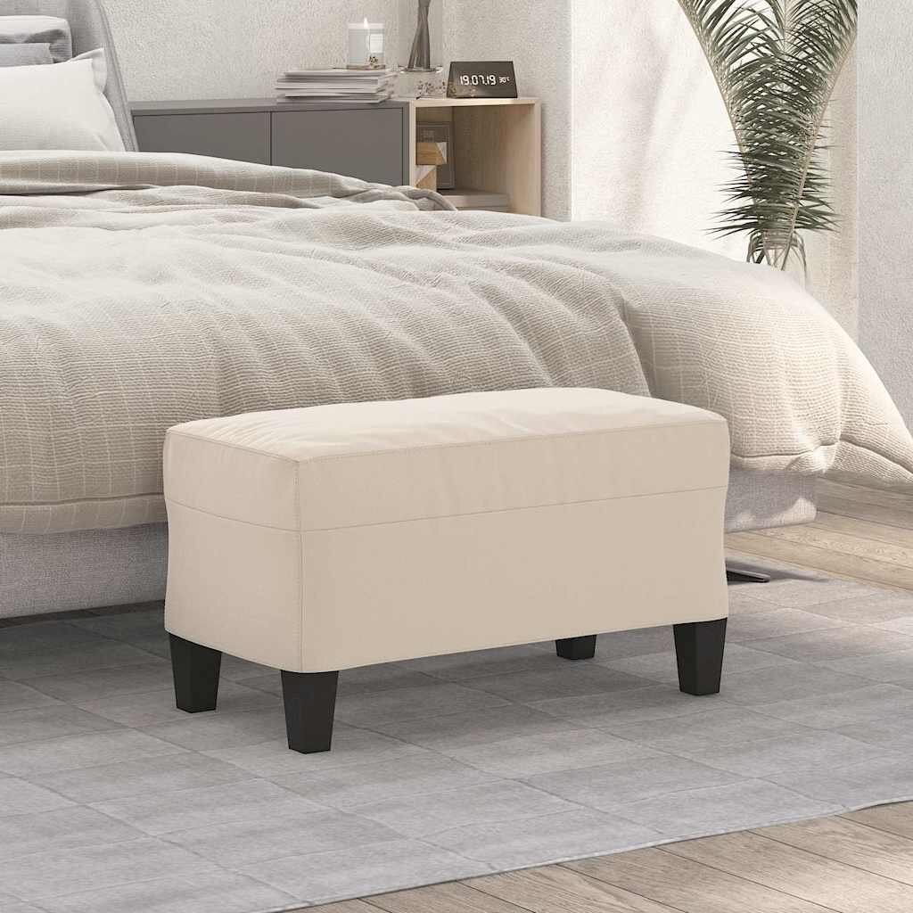 vidaXL Пейка кремава 70x35x41 см микрофибърен плат