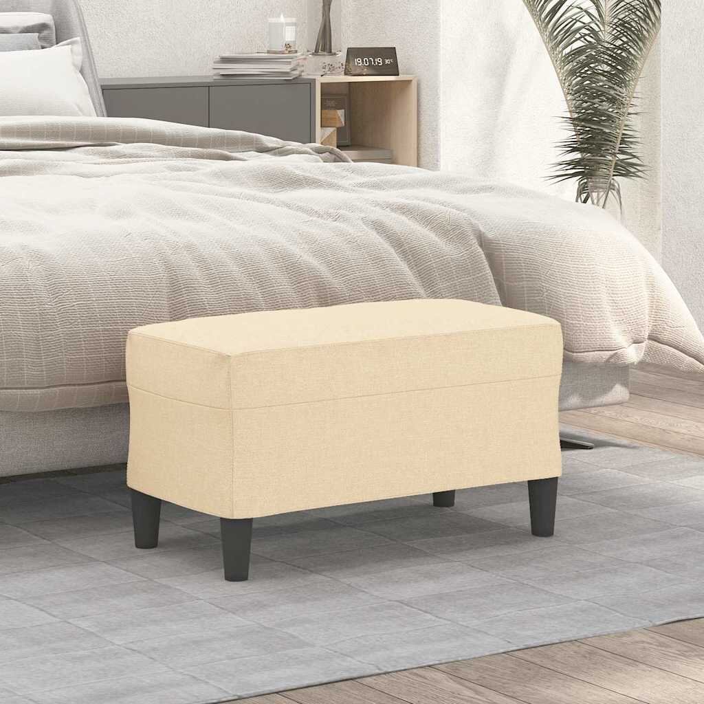 vidaXL Пейка кремава 70x35x41 см плат