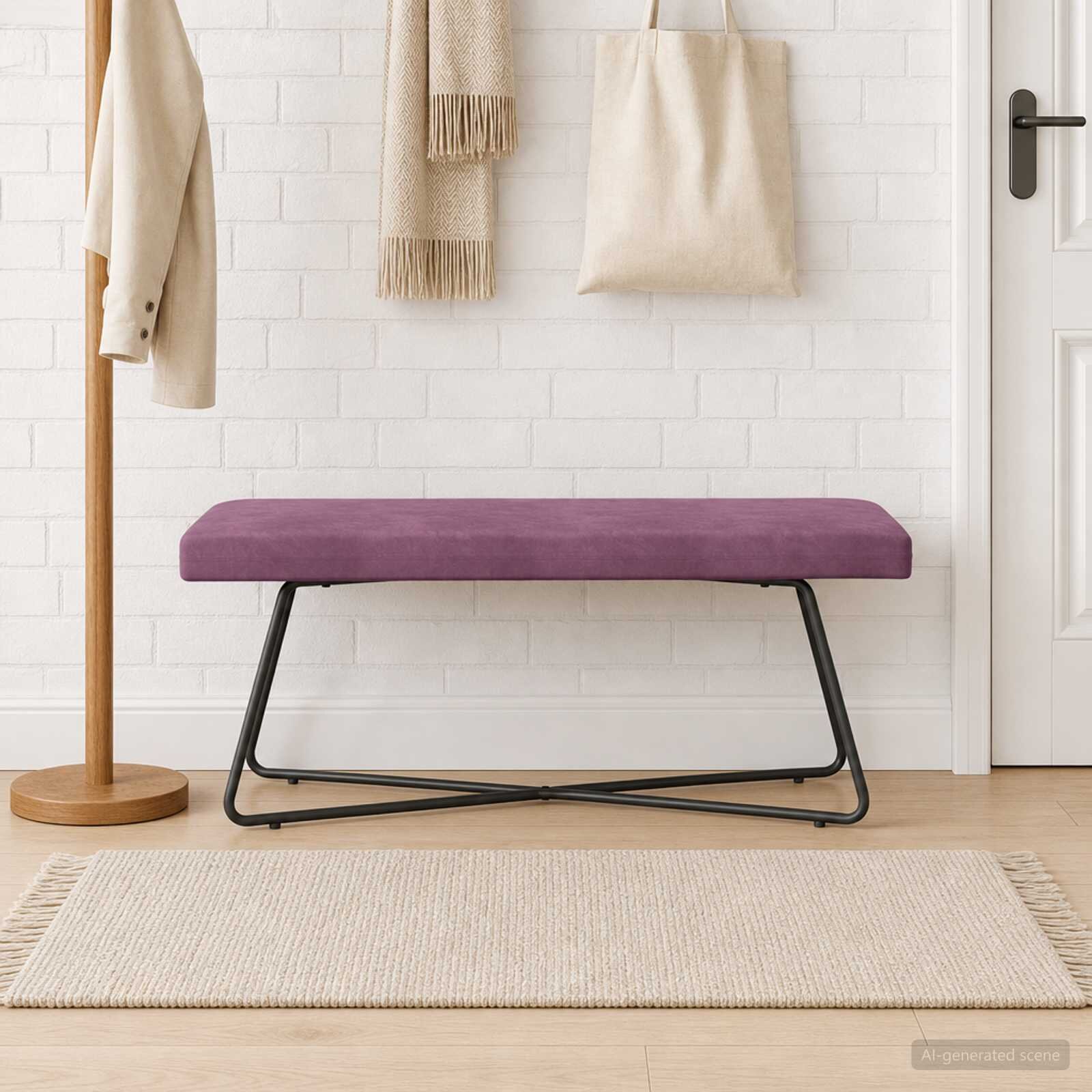 vidaXL Пейка Лилаво 110 x 40 x 45 cm Кадифе