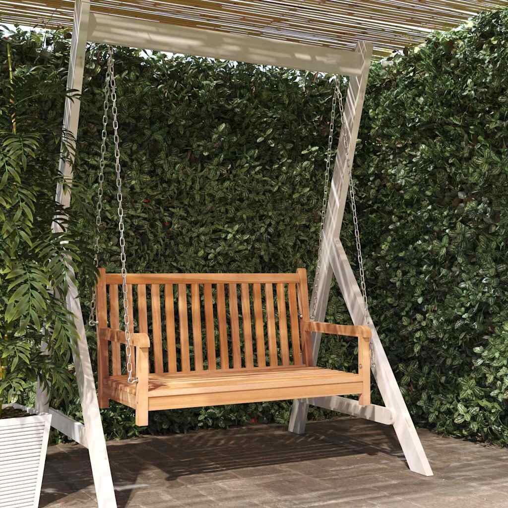 vidaXL Пейка-люлка тиково дърво масив 114x60x64 см