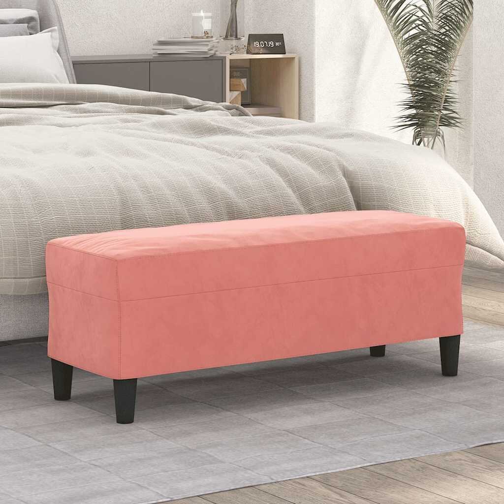 vidaXL Пейка розова 100x35x41 см кадифе