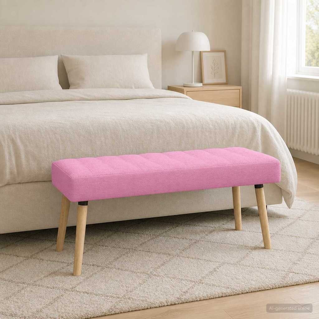 vidaXL Пейка с канали Розово 110 x 40 x 46 cm Текстил