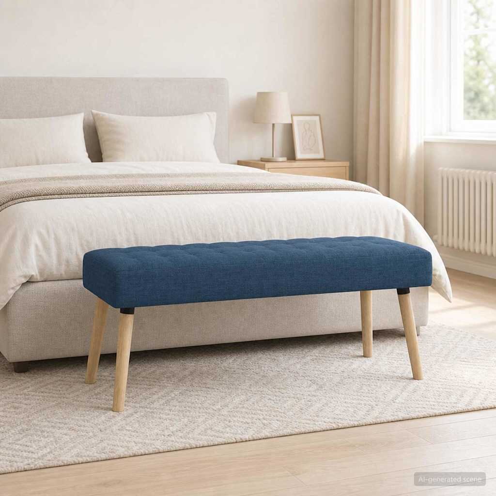 vidaXL Пейка с канали Синьо 110 x 40 x 46 cm Текстил