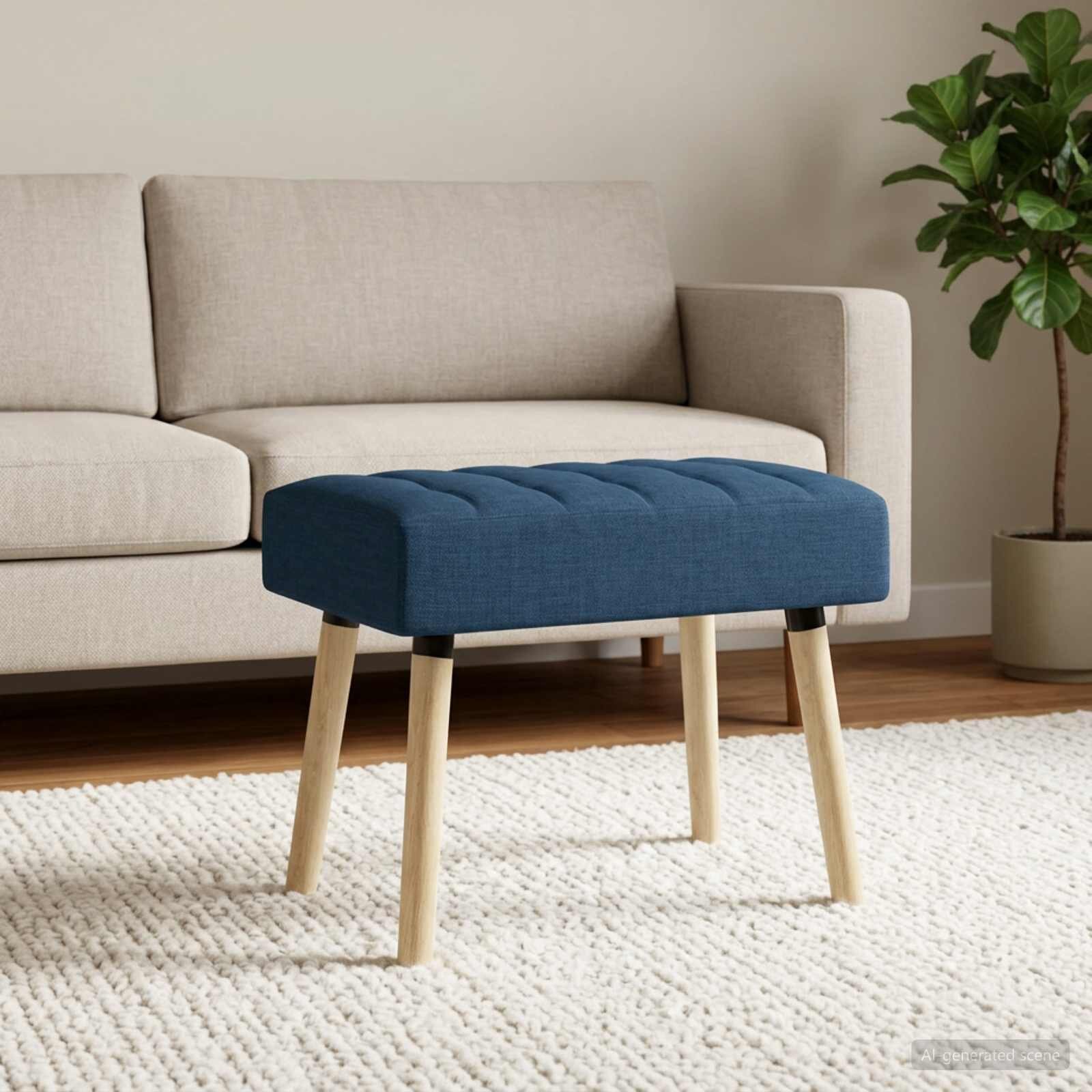vidaXL Пейка с канали Синьо 60 x 40 x 45 см Текстил