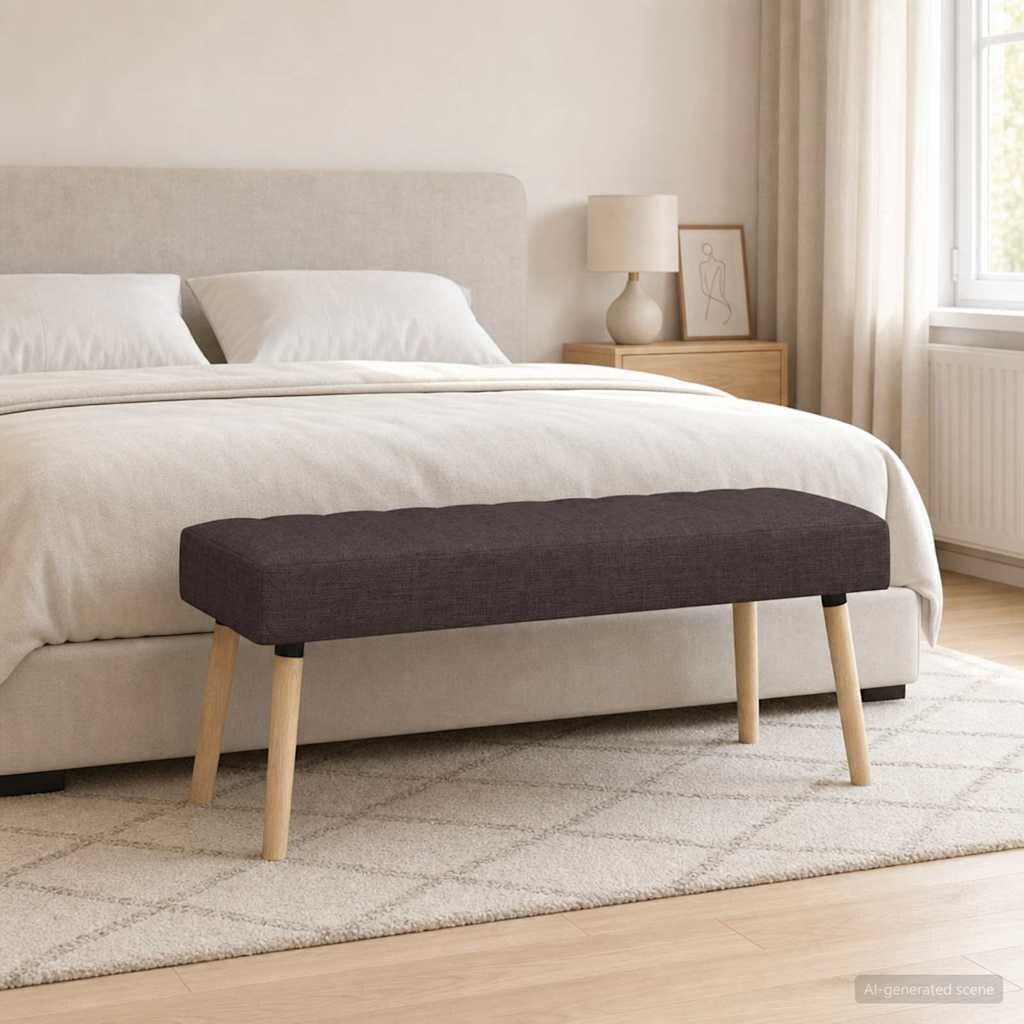 vidaXL Пейка с канали Тъмен кафяв 110 x 40 x 46 cm Текстил