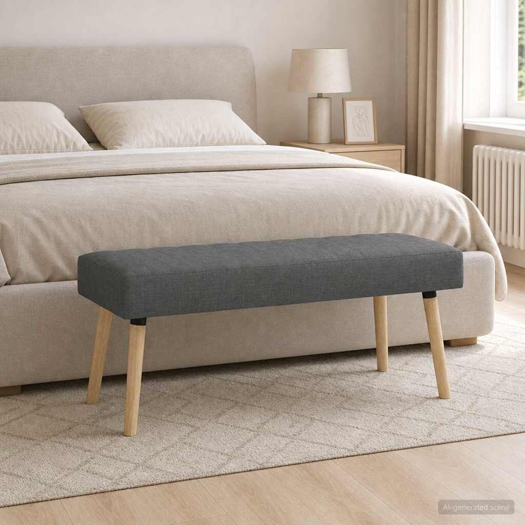 vidaXL Пейка с канали Тъмносиво 110 x 40 x 46 cm Текстил