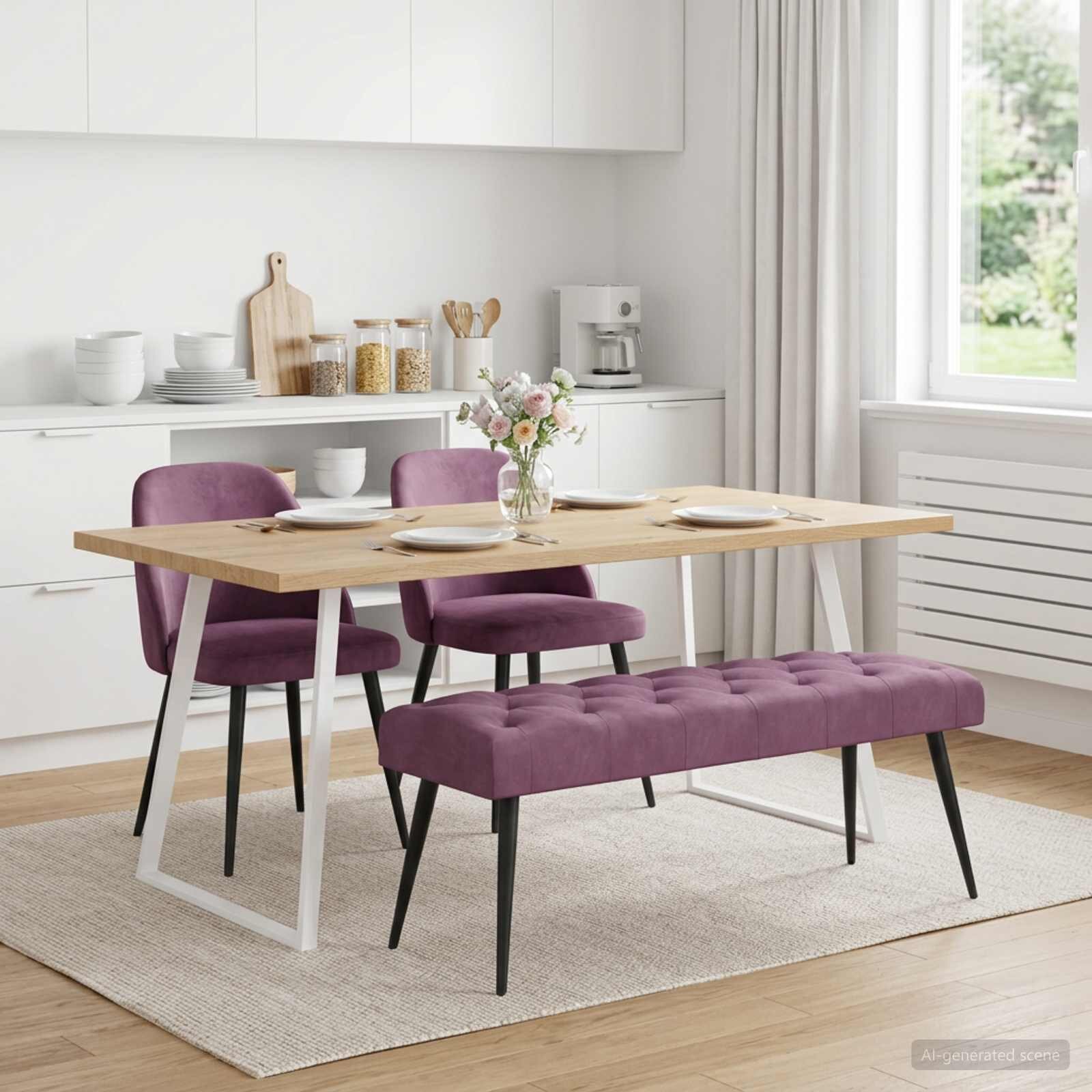 vidaXL Пейка с копчета Лилаво 110 x 40 x 46 cm Кадифе