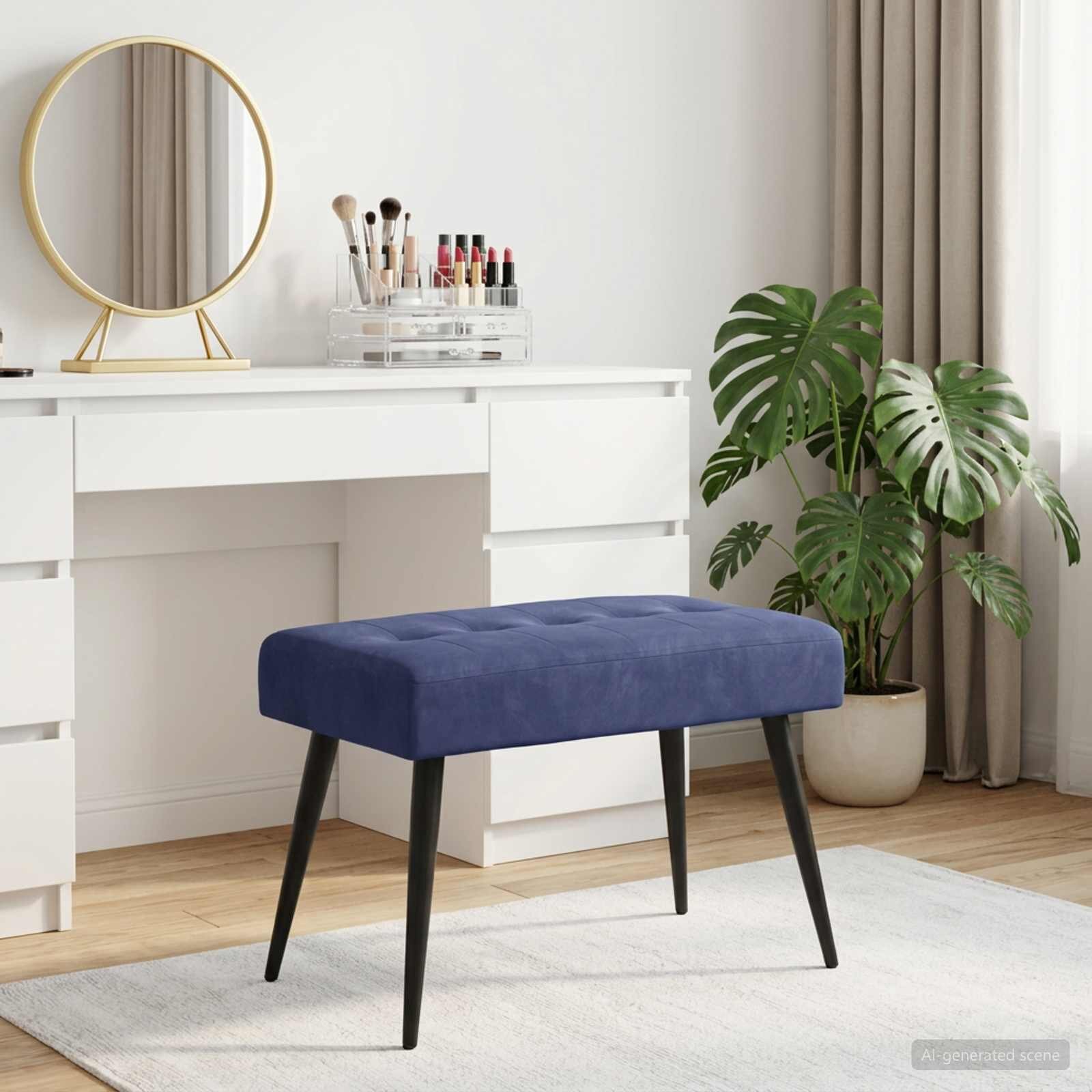 vidaXL Пейка с копчета Полицейско синьо 60 x 40 x 45 см Кадифе
