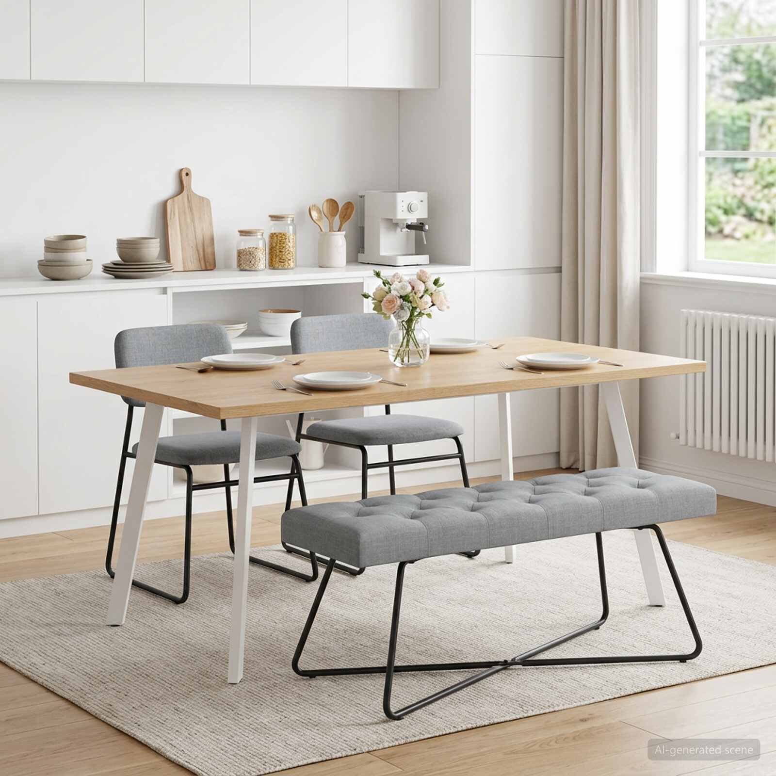 vidaXL Пейка с копчета Светлосиво 110 x 40 x 46 cm Текстил