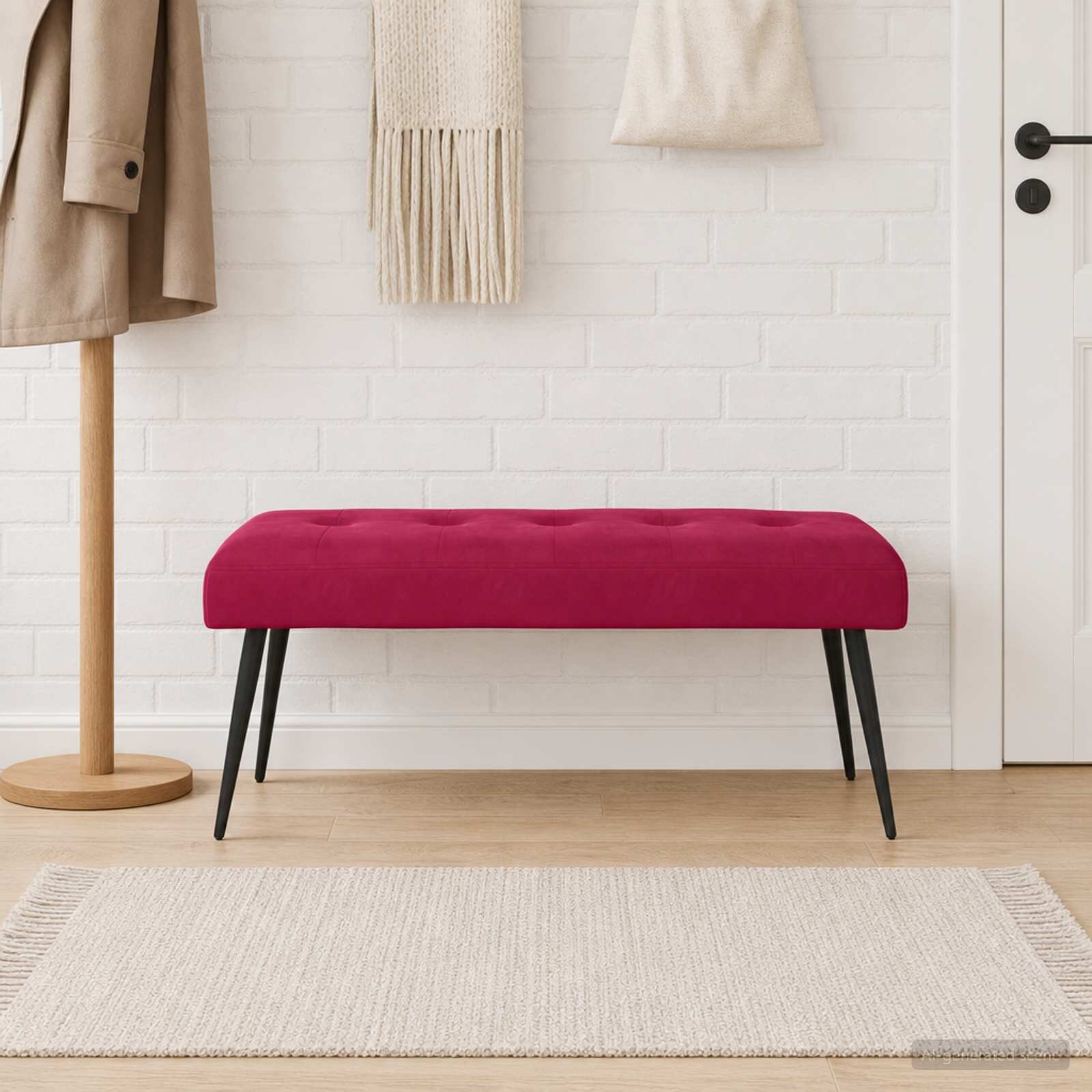 vidaXL Пейка с копчета Виненочервен 110 x 40 x 46 cm Кадифе