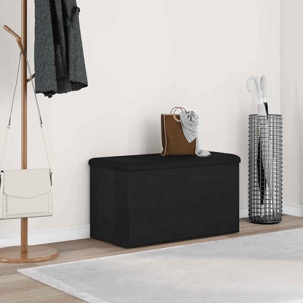 vidaXL Пейка с място за съхранение Черния дъб 82 x 42 x 45 см