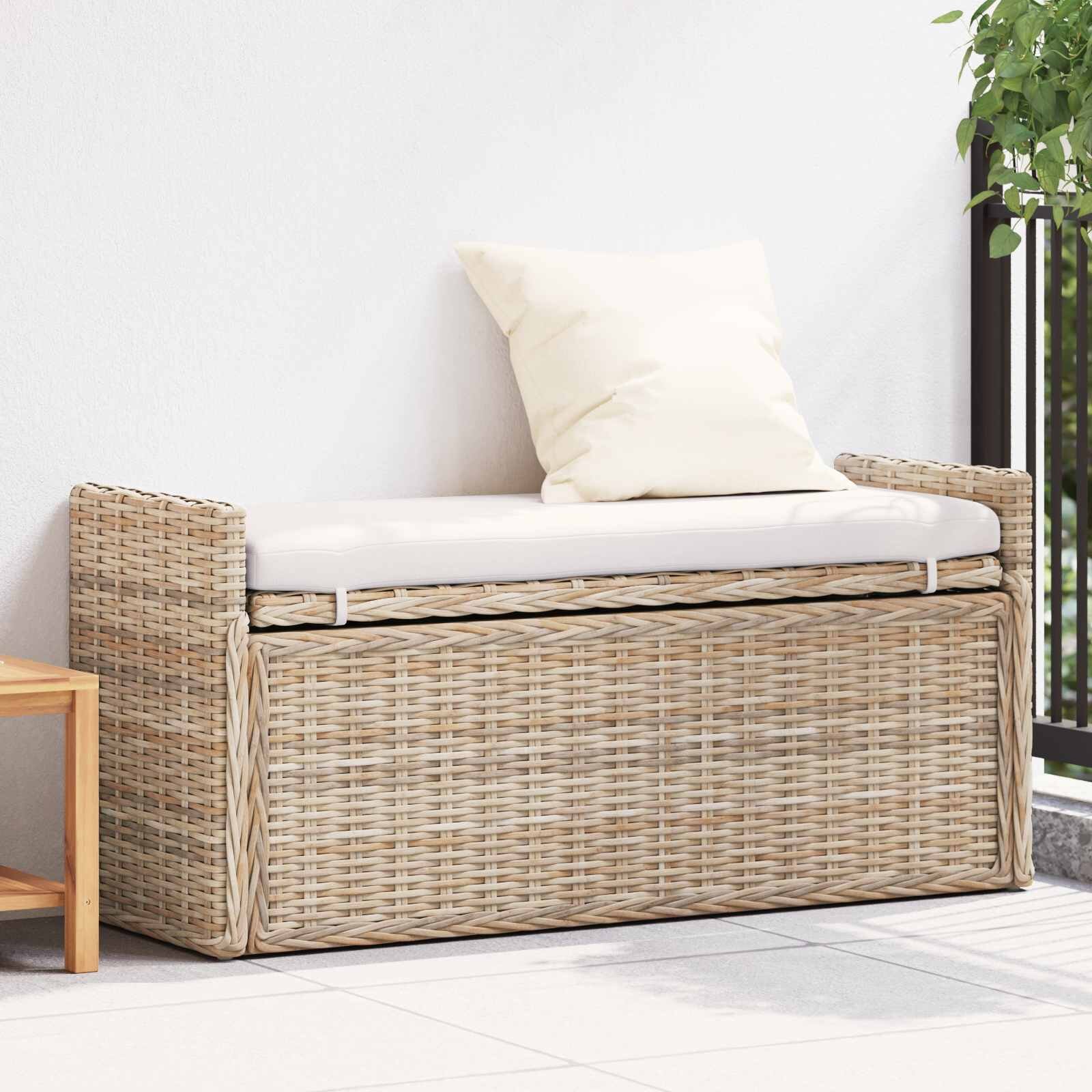 vidaXL Пейка с място за съхранение GENDT Естествен 110 x 40 x 50 см