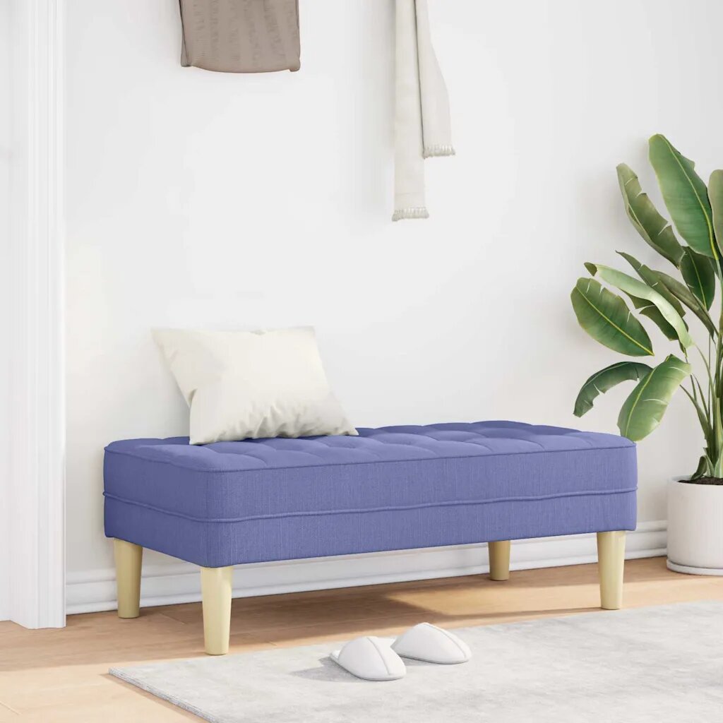 vidaXL Пейка с възглавница Дънково син 113 x 57 x 39 см текстил