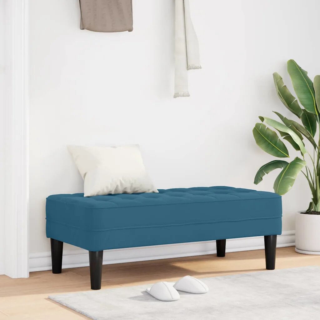 vidaXL Пейка с възглавница Синьо 113 x 57 x 39 см Кадифе