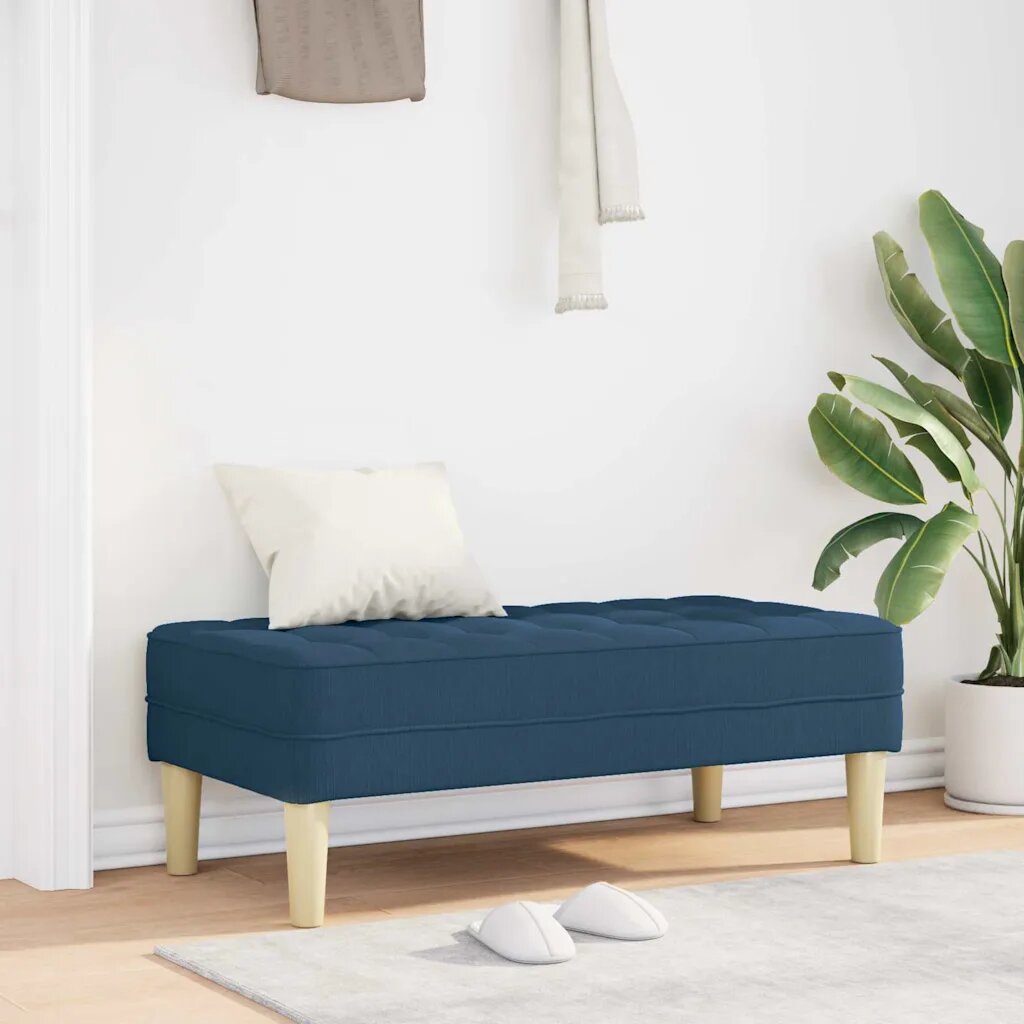 vidaXL Пейка с възглавница Синьо 113 x 57 x 39 см текстил
