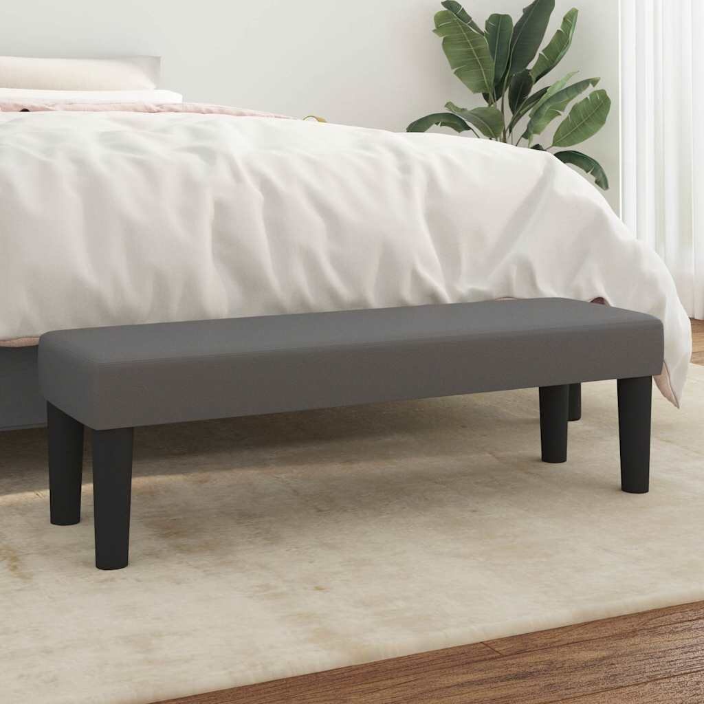 vidaXL Пейка сива 100x30x30 см изкуствена кожа