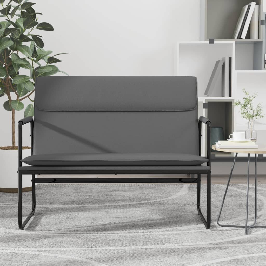 vidaXL Пейка сива 100x64x80 см изкуствена кожа