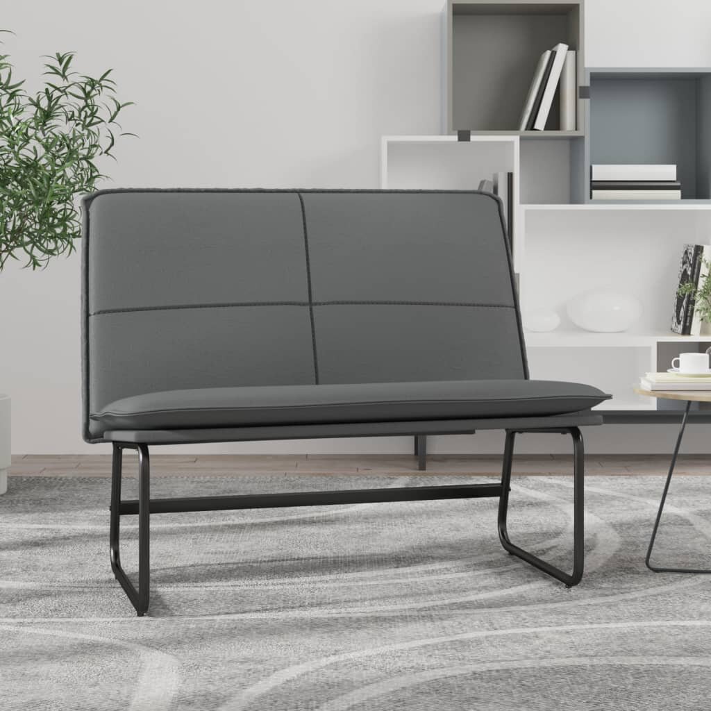 vidaXL Пейка сива 100x75x76 см изкуствена кожа