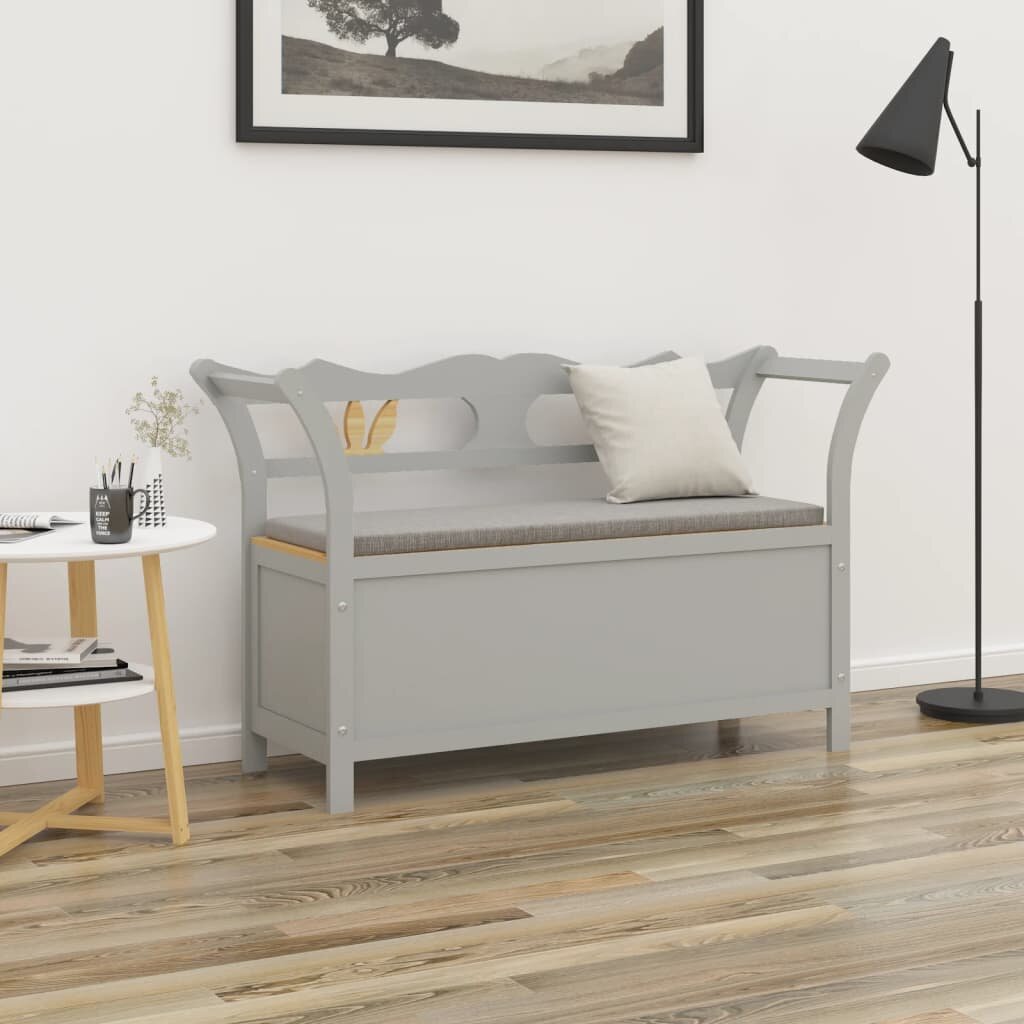 vidaXL Пейка сива 107x45x755 см масивна ела