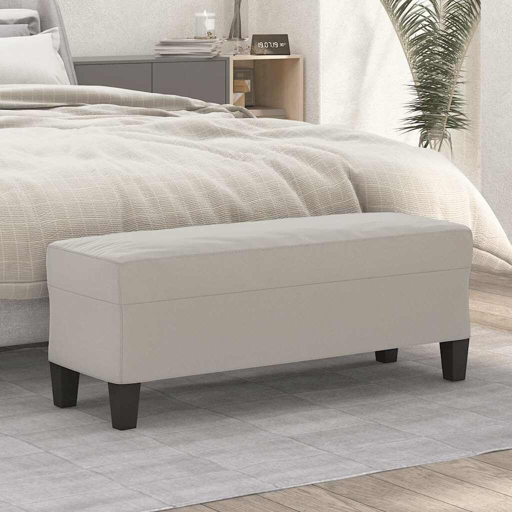 vidaXL Пейка светлосива 100x35x41 см микрофибърен плат
