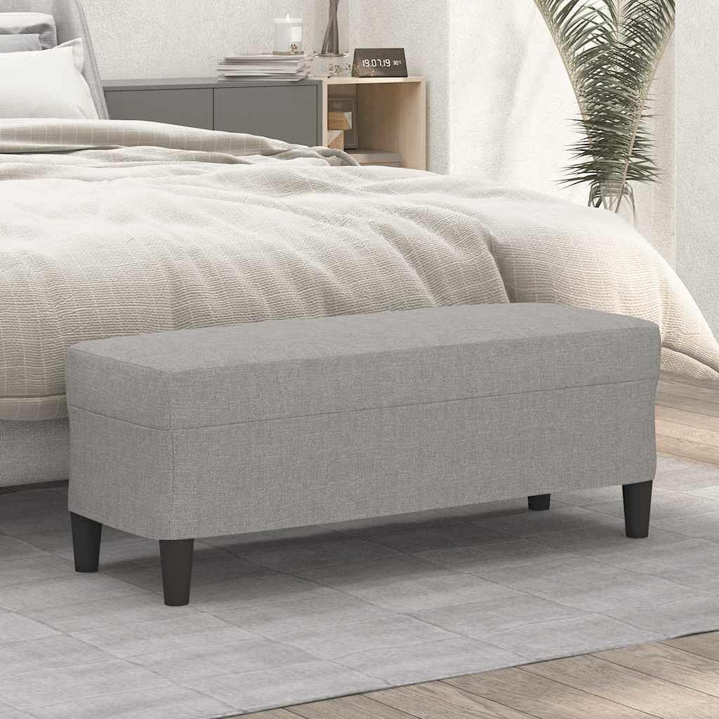 vidaXL Пейка светлосива 100x35x41 см плат