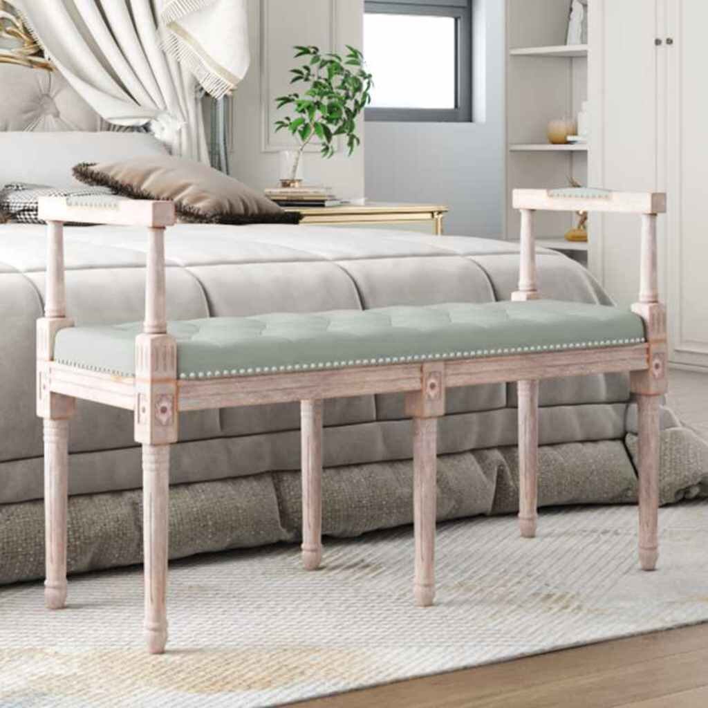 vidaXL Пейка светлосива 110x40x70 см кадифе