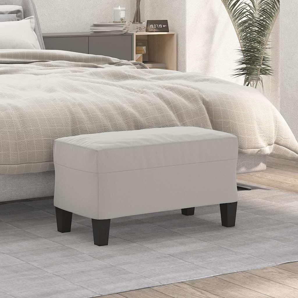 vidaXL Пейка светлосива 70x35x41 см микрофибърен плат