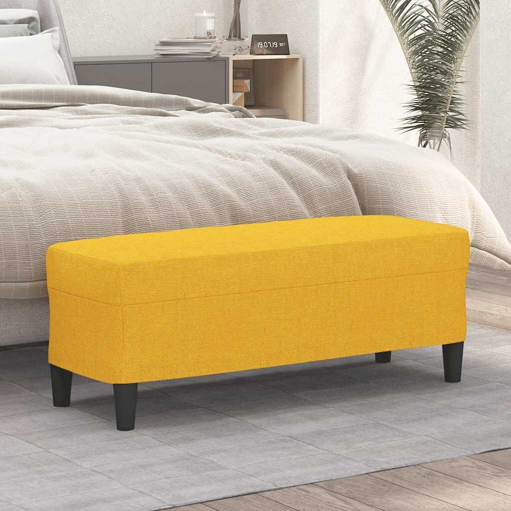 vidaXL Пейка светложълт 100x35x41 см плат