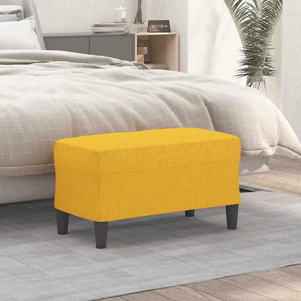 vidaXL Пейка светложълта 70x35x41 см плат