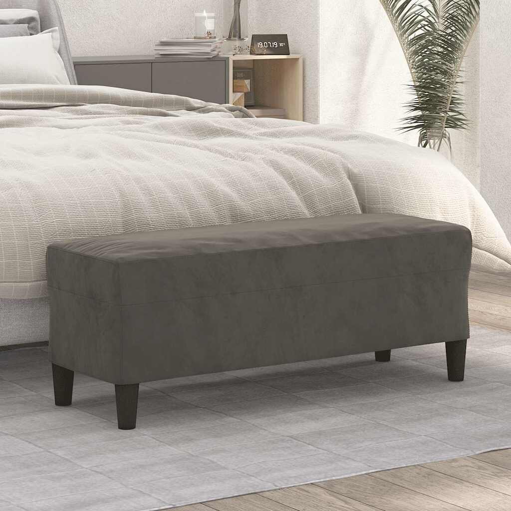 vidaXL Пейка тъмносива 100x35x41 см кадифе
