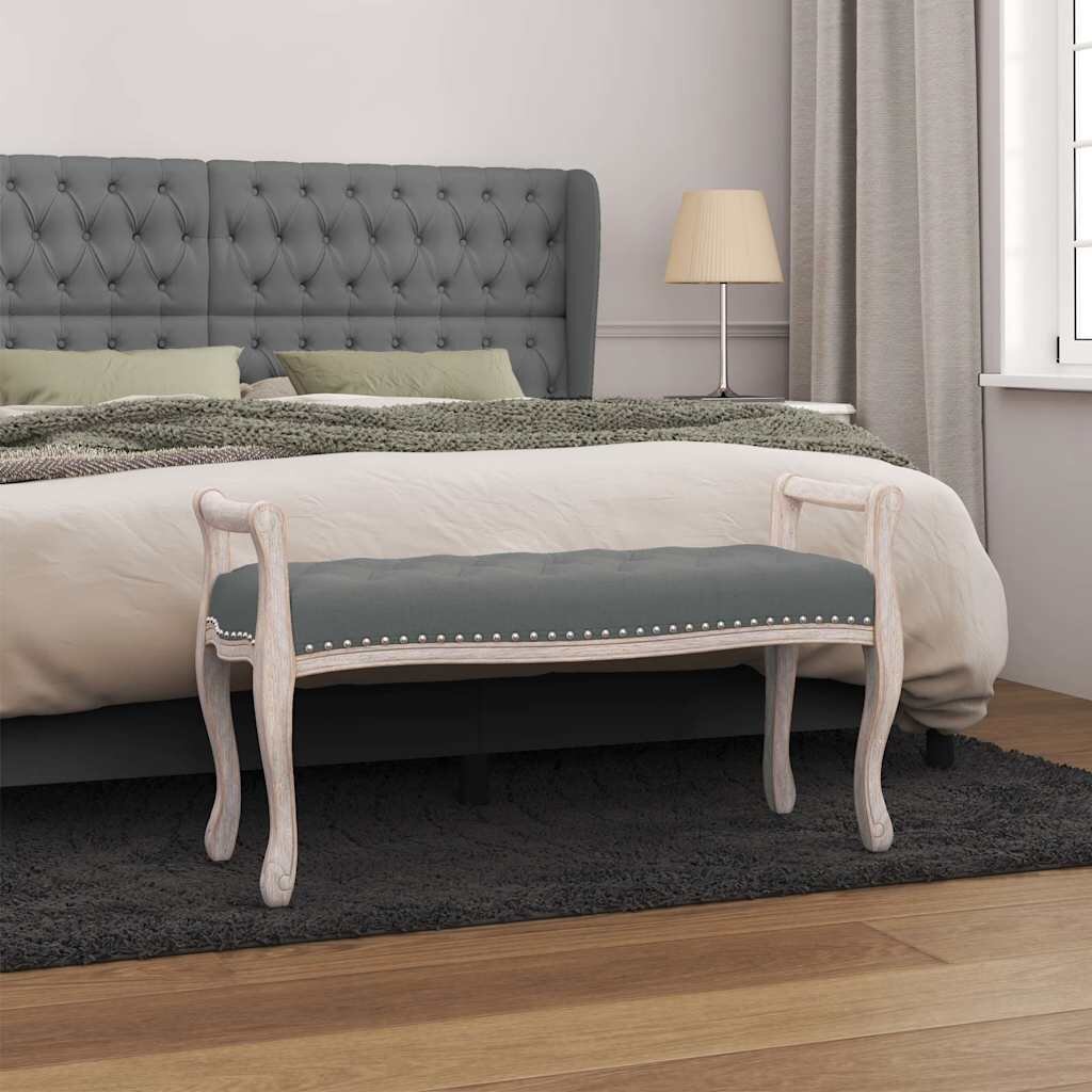 vidaXL Пейка тъмносива 110x45x60 см текстил