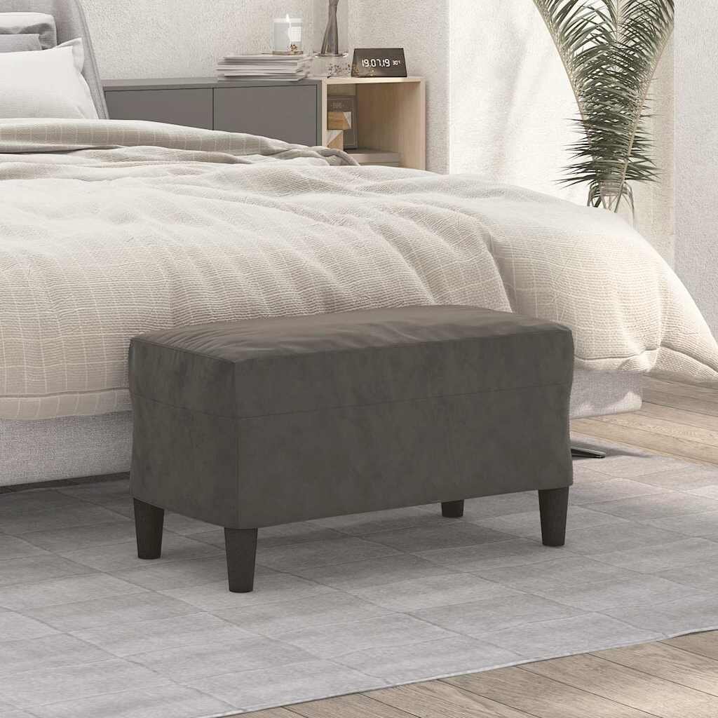 vidaXL Пейка тъмносива 70x35x41 см кадифе