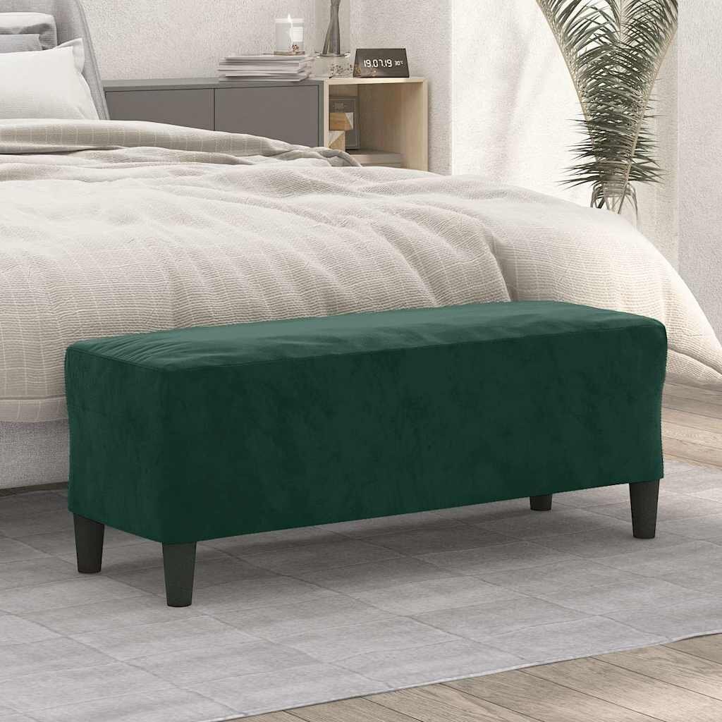 vidaXL Пейка тъмнозелена 100x35x41 см кадифе