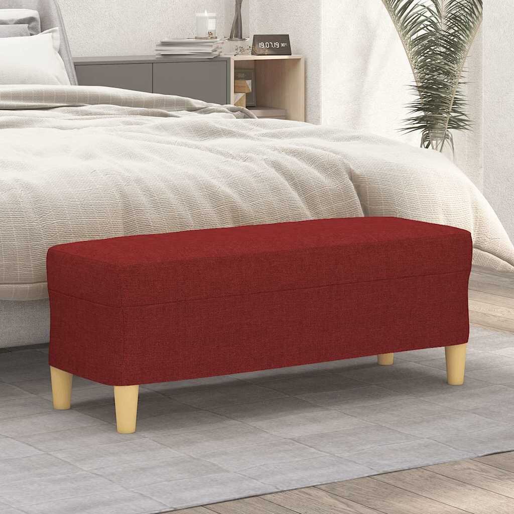 vidaXL Пейка виненочервен 100x35x41 см плат