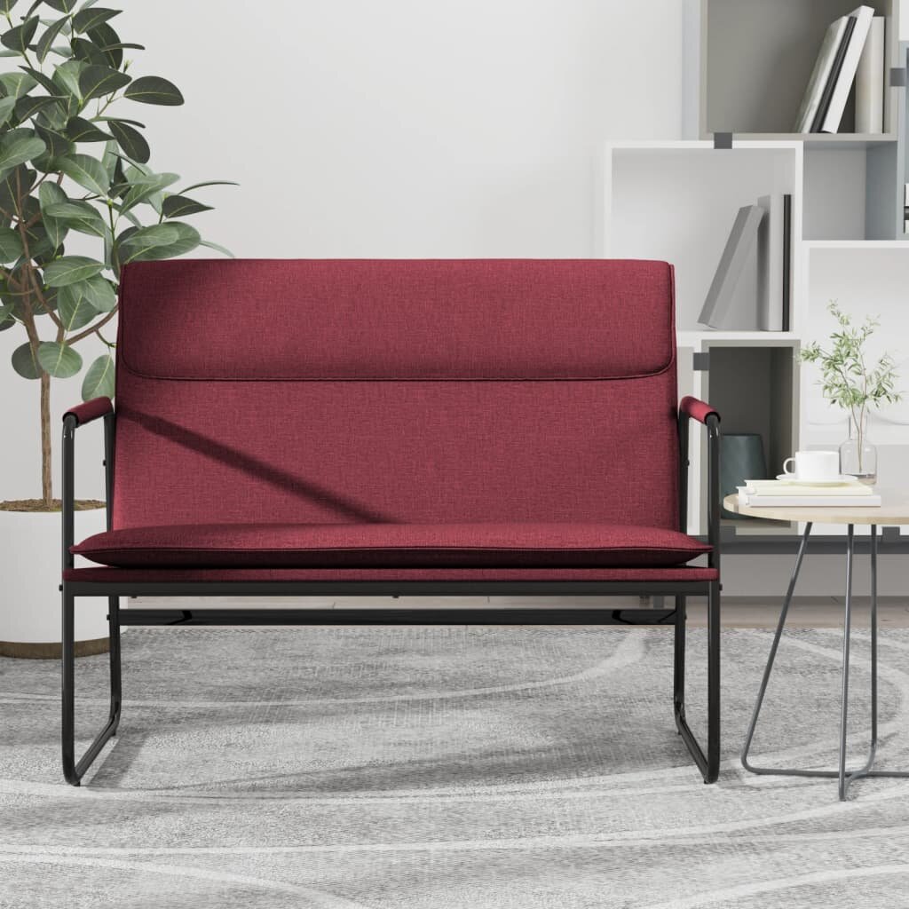 vidaXL Пейка виненочервен 100x64x80 см плат