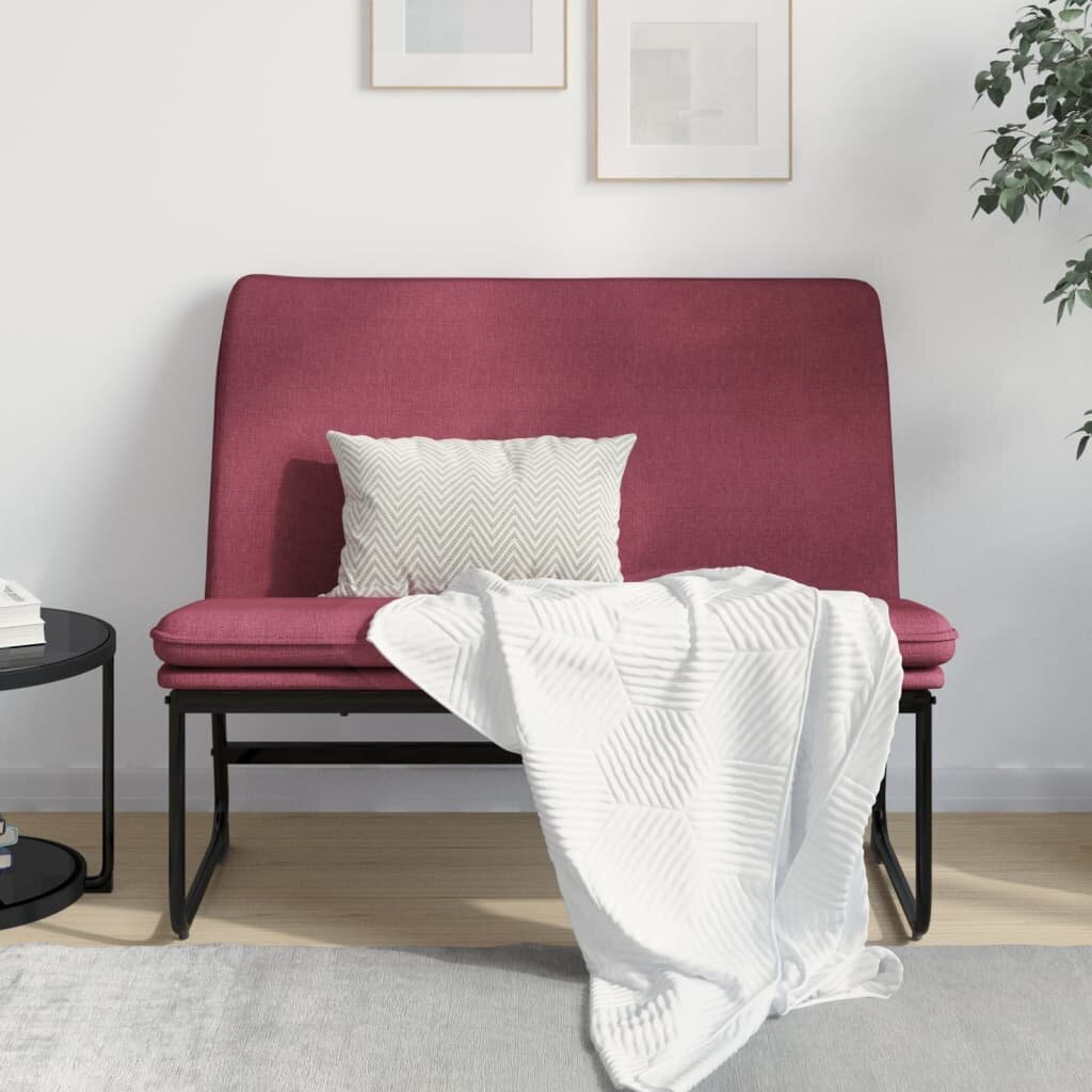 vidaXL Пейка виненочервен 100x75x76 см плат