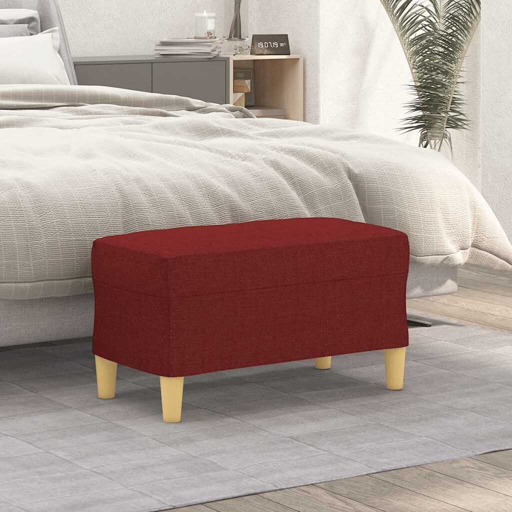 vidaXL Пейка виненочервен 70x35x41 см плат
