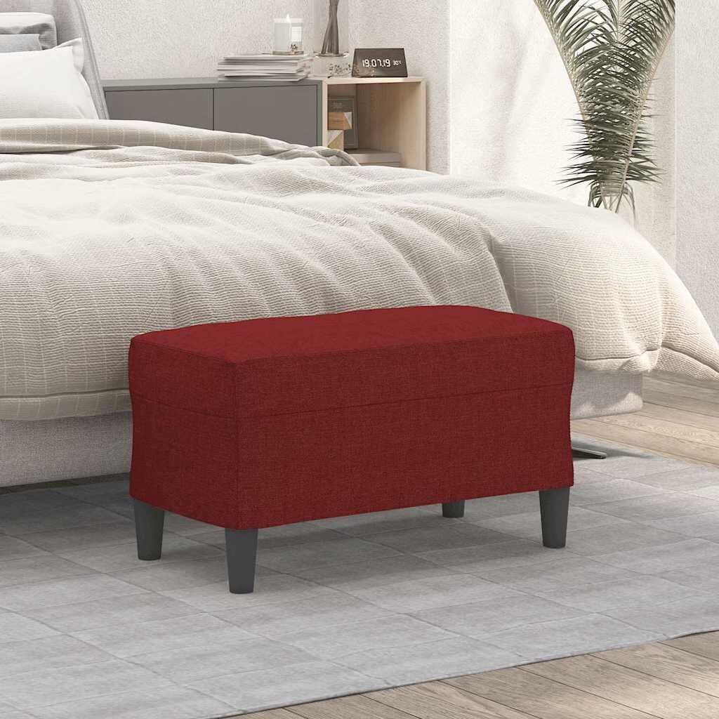 vidaXL Пейка виненочервен 70x35x41 см плат