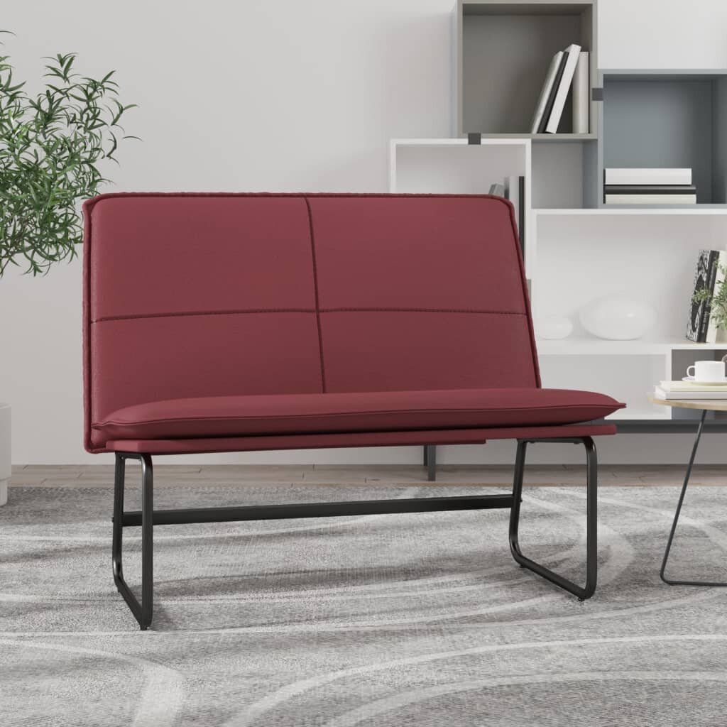 vidaXL Пейка виненочервена 100x75x76 см изкуствена кожа