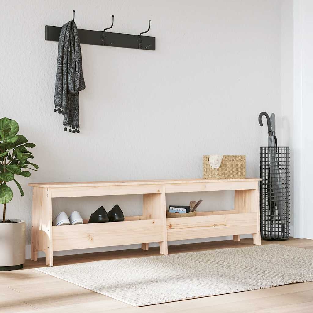vidaXL Пейка за антре 160x28x45 см масивна дървесина бор