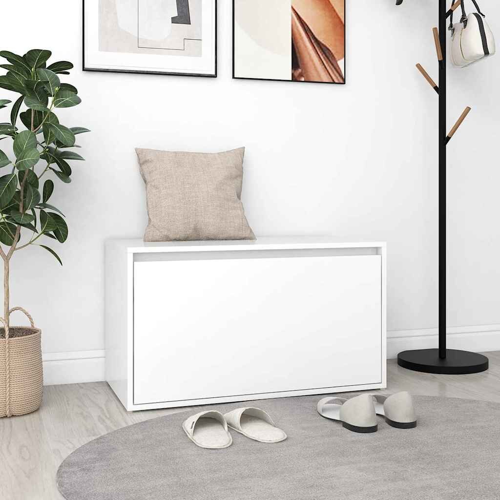 vidaXL Пейка за коридор 80x40x45 см бяла инженерно дърво