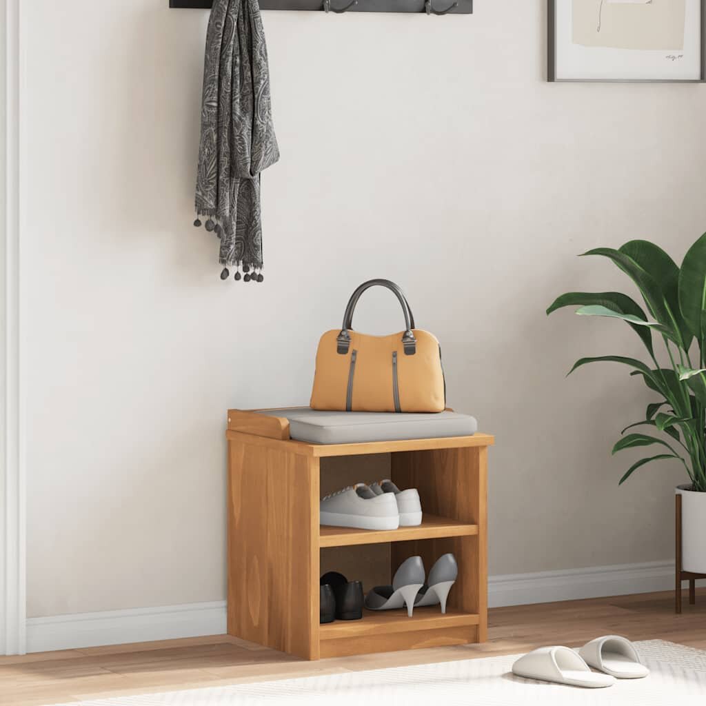 vidaXL Пейка за коридор SANDNES 45x40x50 см масивна дървесина бор