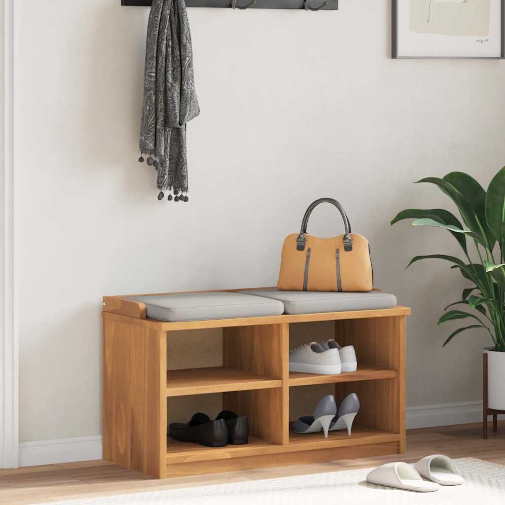 vidaXL Пейка за коридор SANDNES 87x40x50 см масивна дървесина бор
