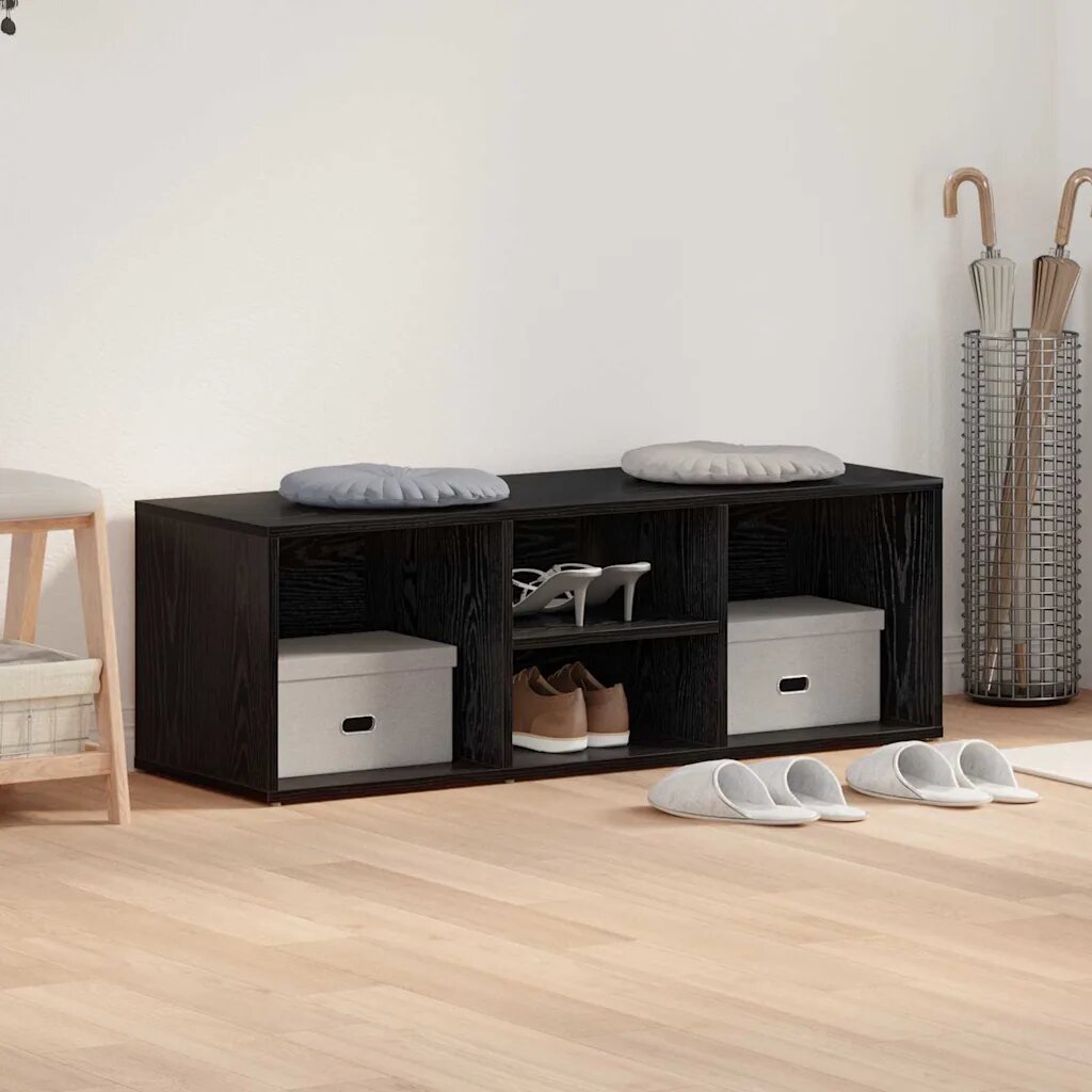 vidaXL Пейка за обувки 102 x 35 x 35 cm Инженерна дървесина Черния дъб