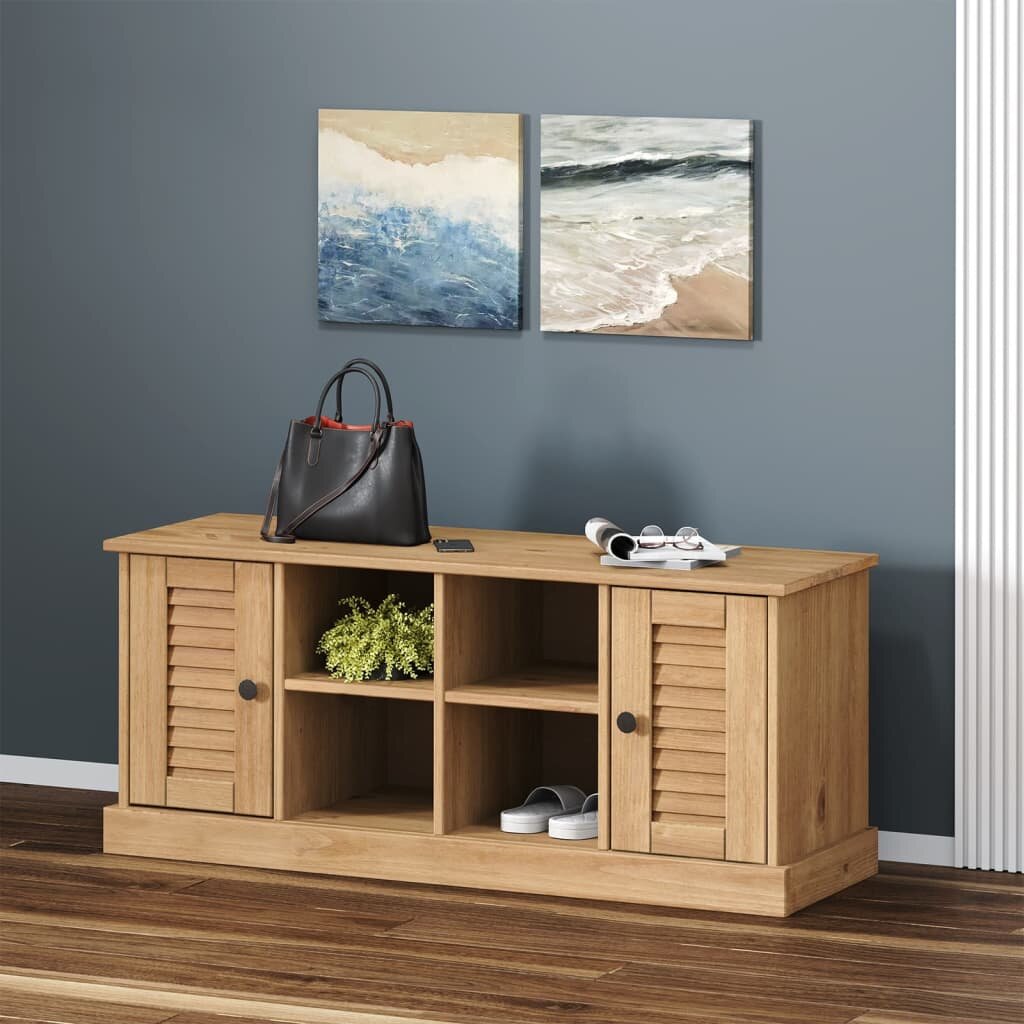 vidaXL Пейка за обувки VIGO 106x35x45 см бор масив
