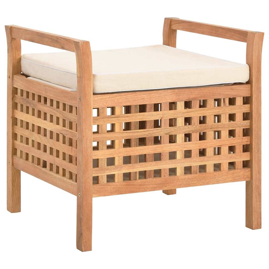 vidaXL Пейка за съхранение 49x48x49 см орех масив