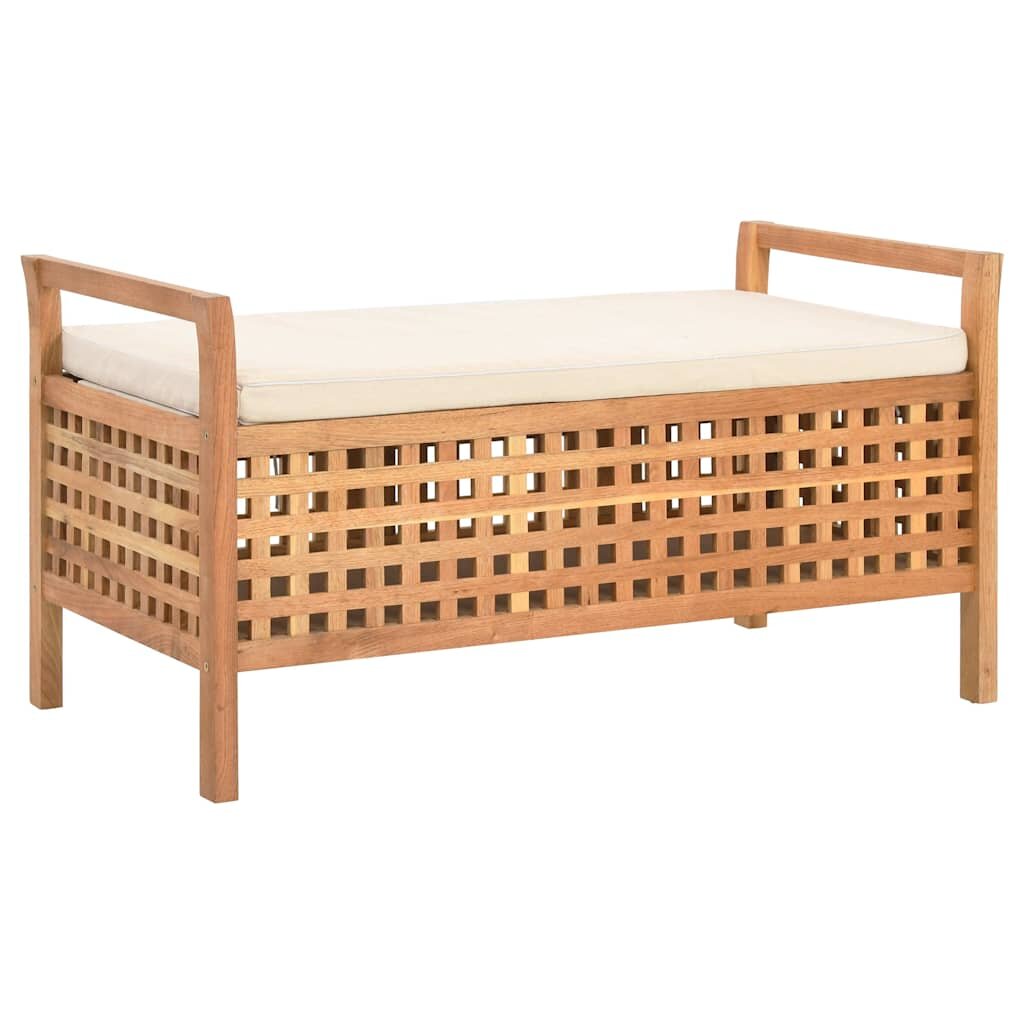 vidaXL Пейка за съхранение 93x49x49 см орех масив