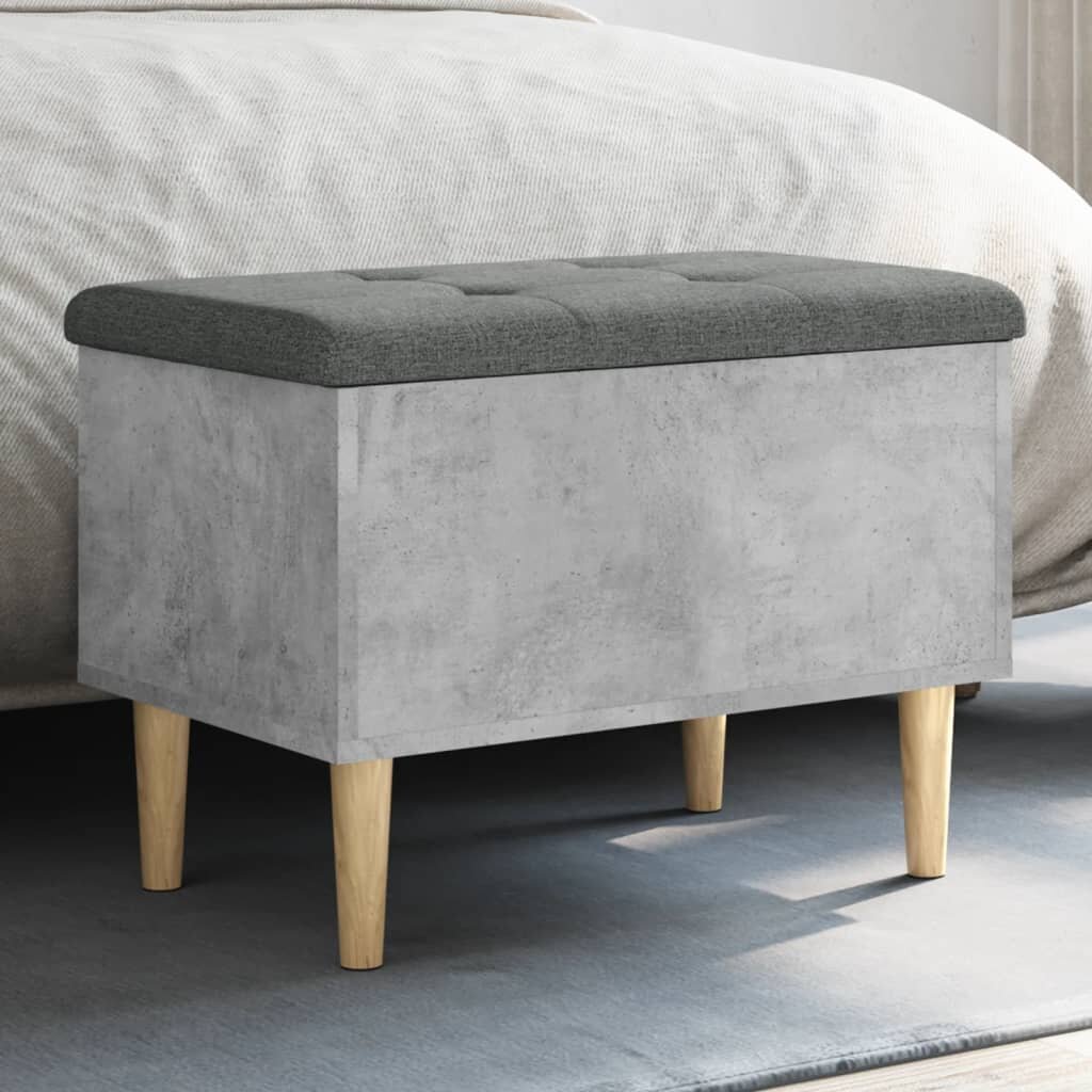 vidaXL Пейка за съхранение бетонно сив 62x42x46 см инженерно дърво